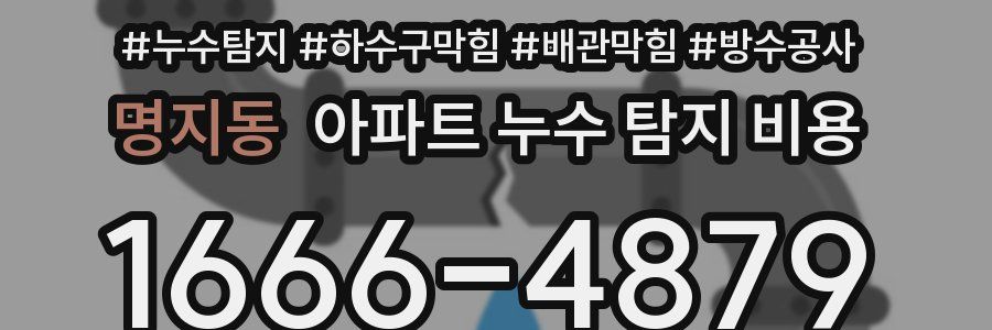 명지동 아파트 누수 탐지 비용