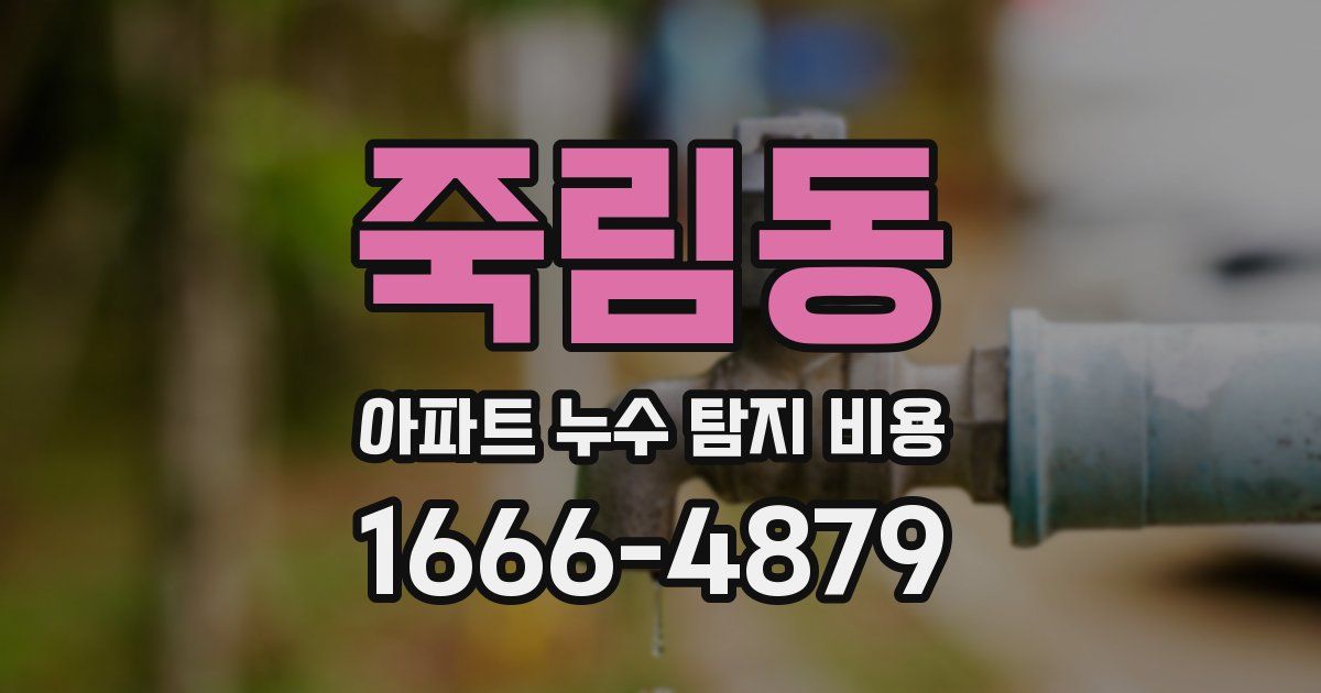 죽림동 아파트 누수 탐지 비용