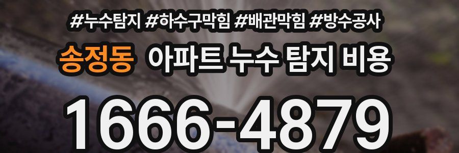 송정동 아파트 누수 탐지 비용