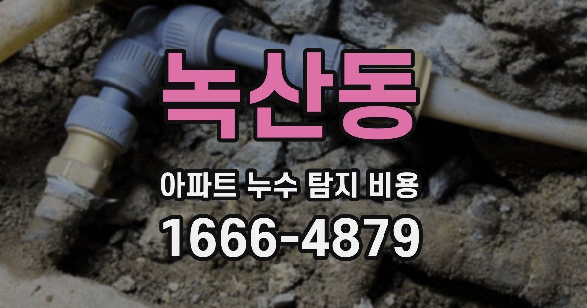 녹산동 아파트 누수 탐지 비용