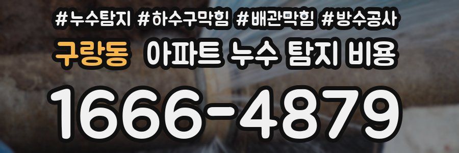 구랑동 아파트 누수 탐지 비용