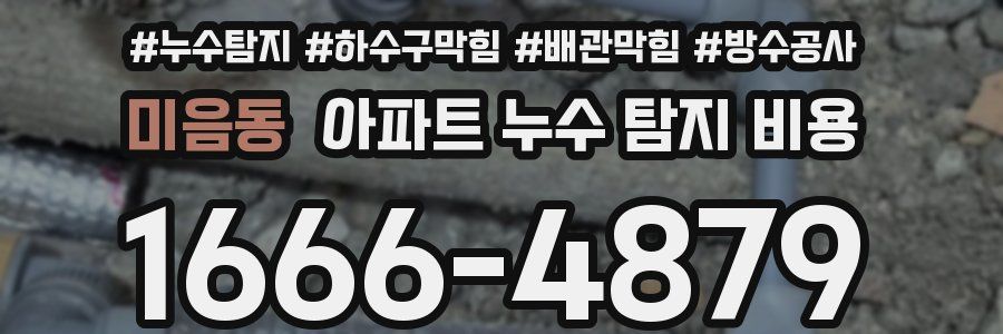 미음동 아파트 누수 탐지 비용