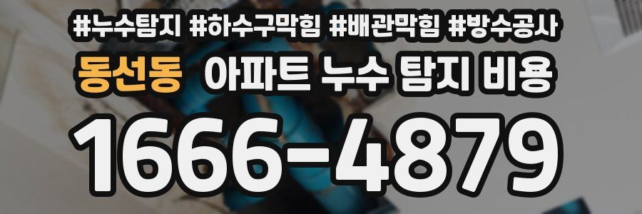 동선동 아파트 누수 탐지 비용