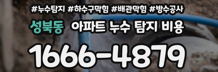 성북동 아파트 누수 탐지 비용