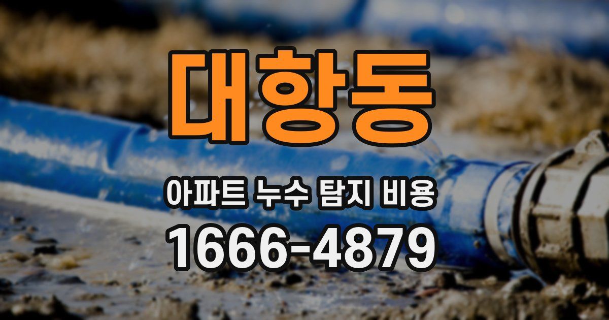 대항동 아파트 누수 탐지 비용