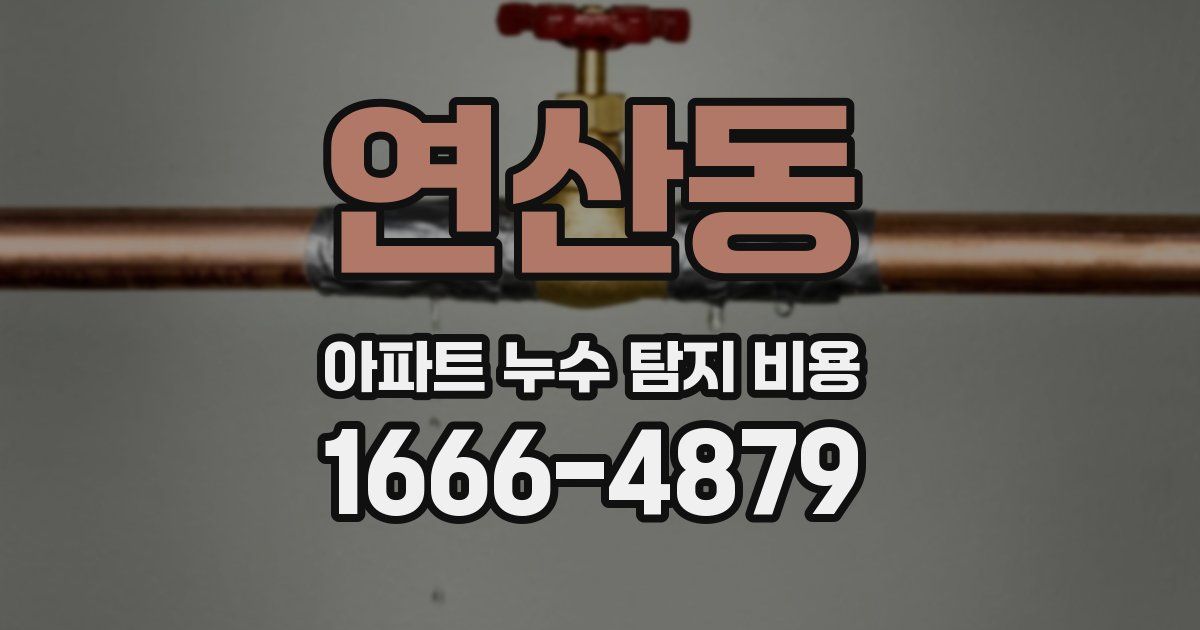 연산동 아파트 누수 탐지 비용