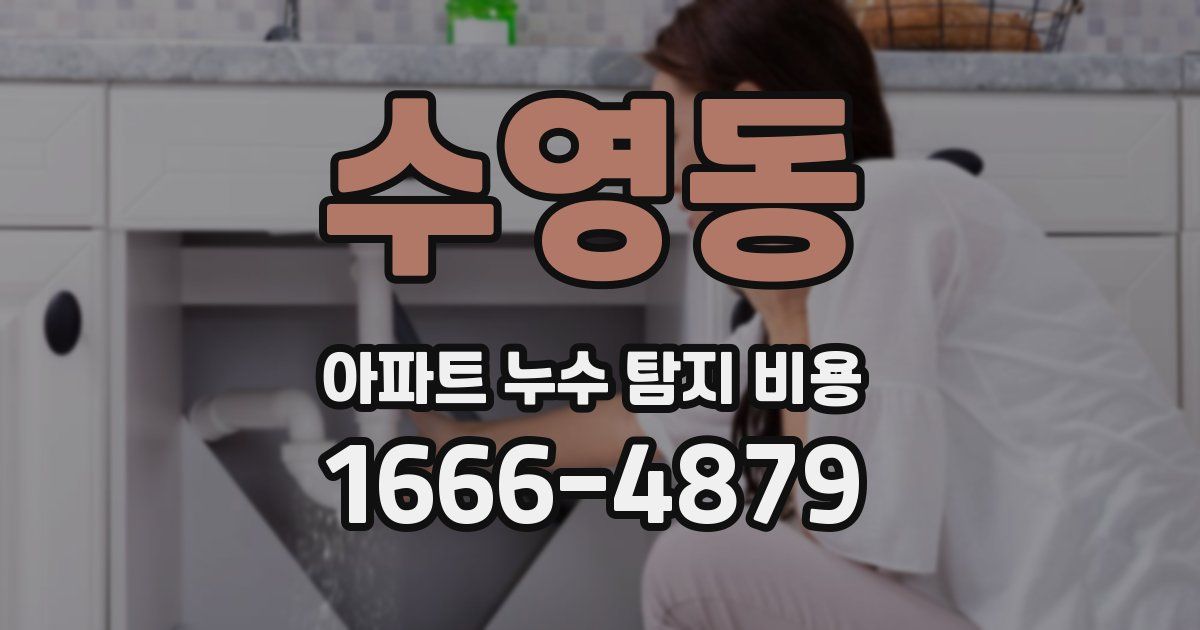 수영동 아파트 누수 탐지 비용