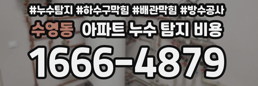 수영동 아파트 누수 탐지 비용