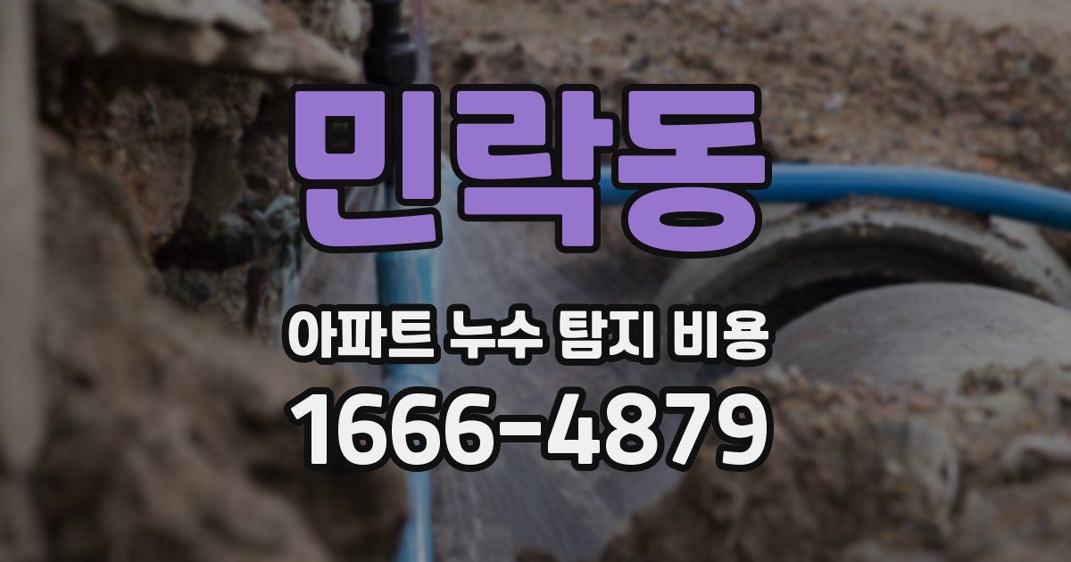 민락동 아파트 누수 탐지 비용