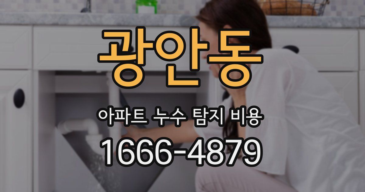 광안동 아파트 누수 탐지 비용