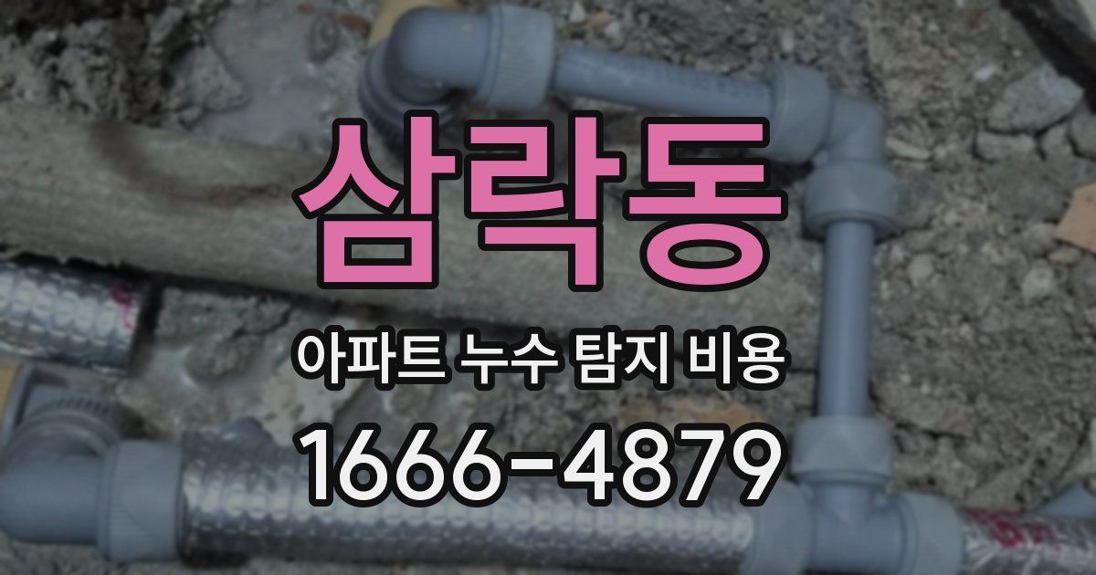 삼락동 아파트 누수 탐지 비용