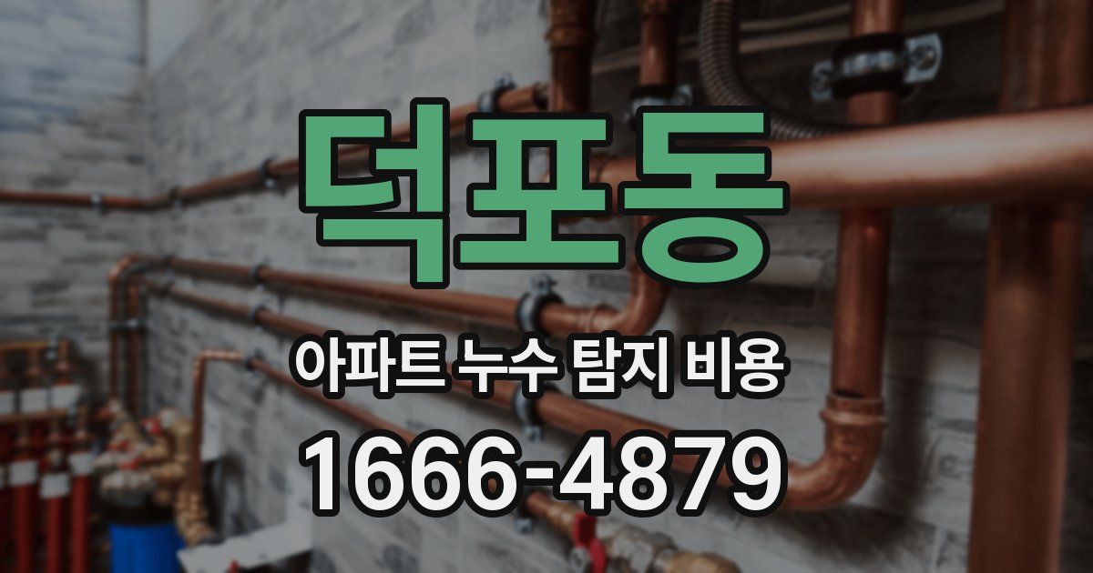 덕포동 아파트 누수 탐지 비용