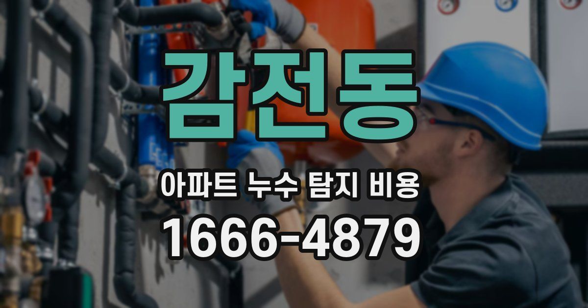 감전동 아파트 누수 탐지 비용