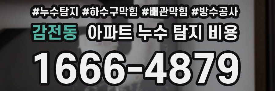 감전동 아파트 누수 탐지 비용