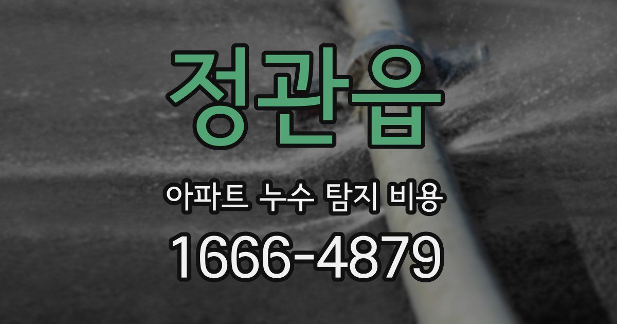 정관읍 아파트 누수 탐지 비용