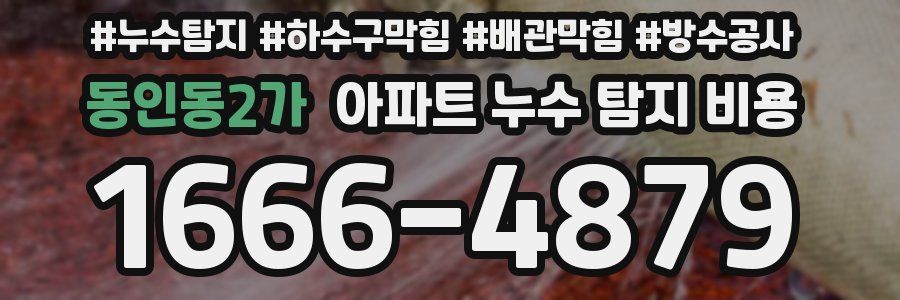 동인동2가 아파트 누수 탐지 비용