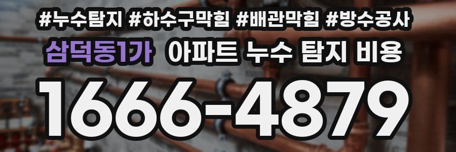 삼덕동1가 아파트 누수 탐지 비용