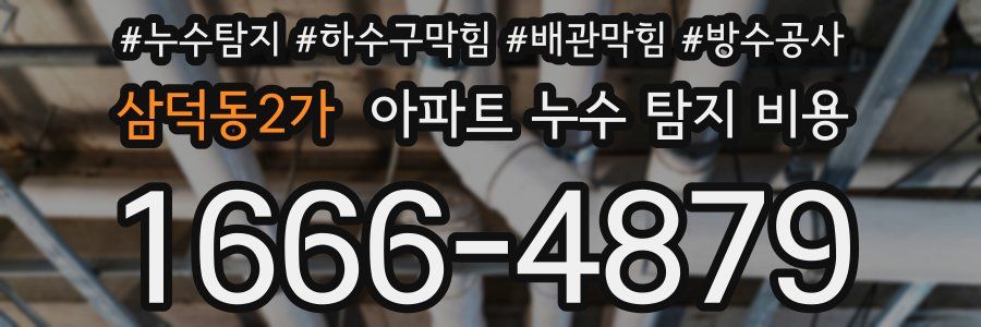 삼덕동2가 아파트 누수 탐지 비용