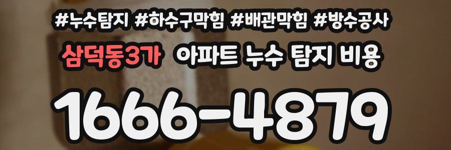 삼덕동3가 아파트 누수 탐지 비용