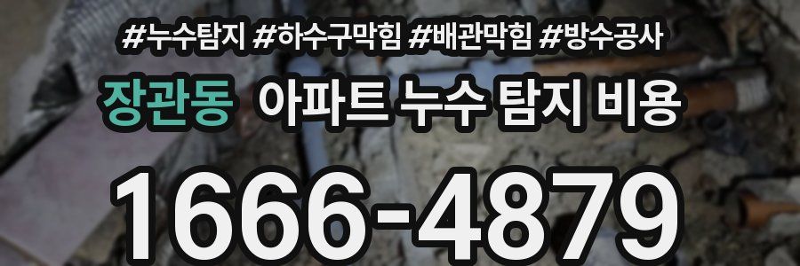 장관동 아파트 누수 탐지 비용