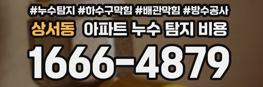 상서동 아파트 누수 탐지 비용