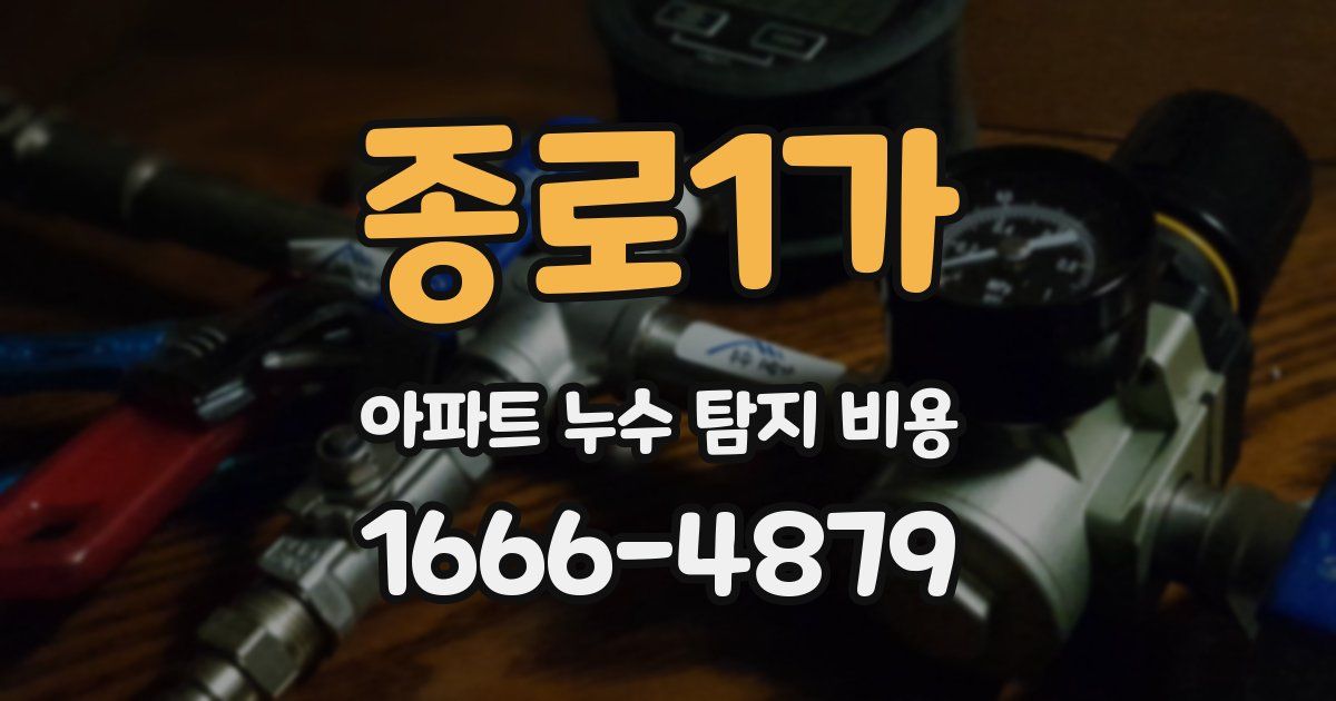 종로1가 아파트 누수 탐지 비용
