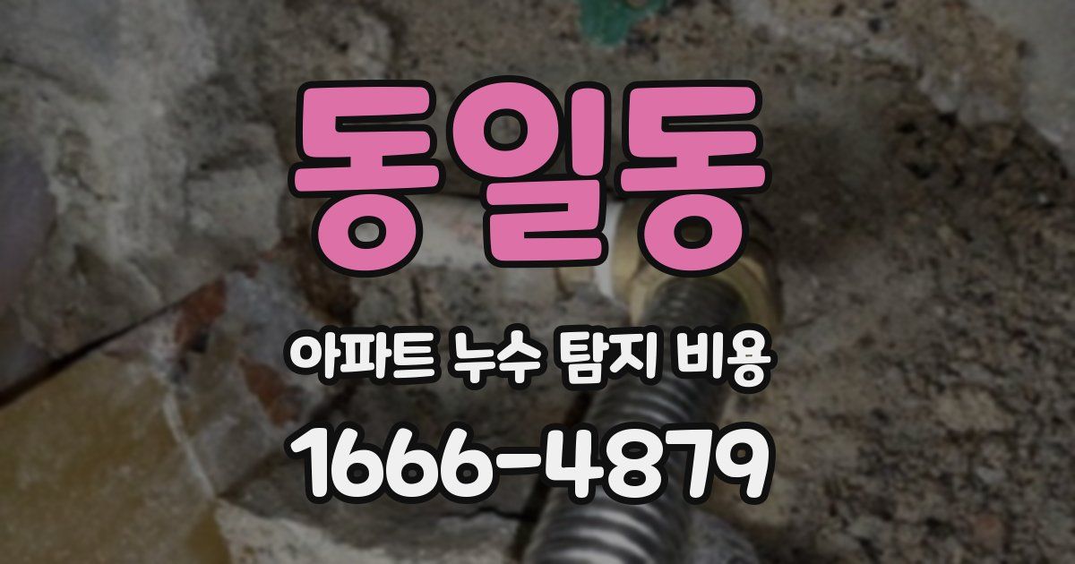 동일동 아파트 누수 탐지 비용