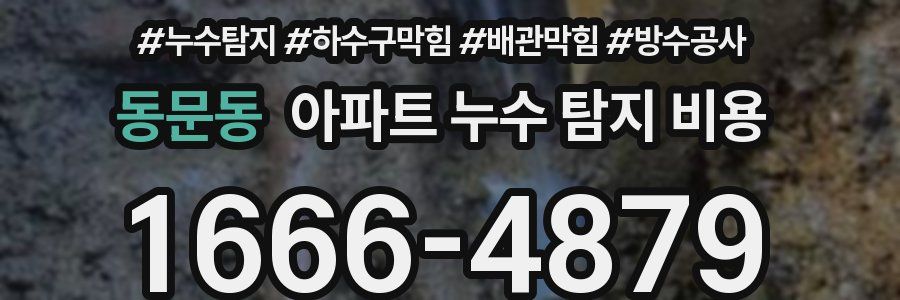 동문동 아파트 누수 탐지 비용
