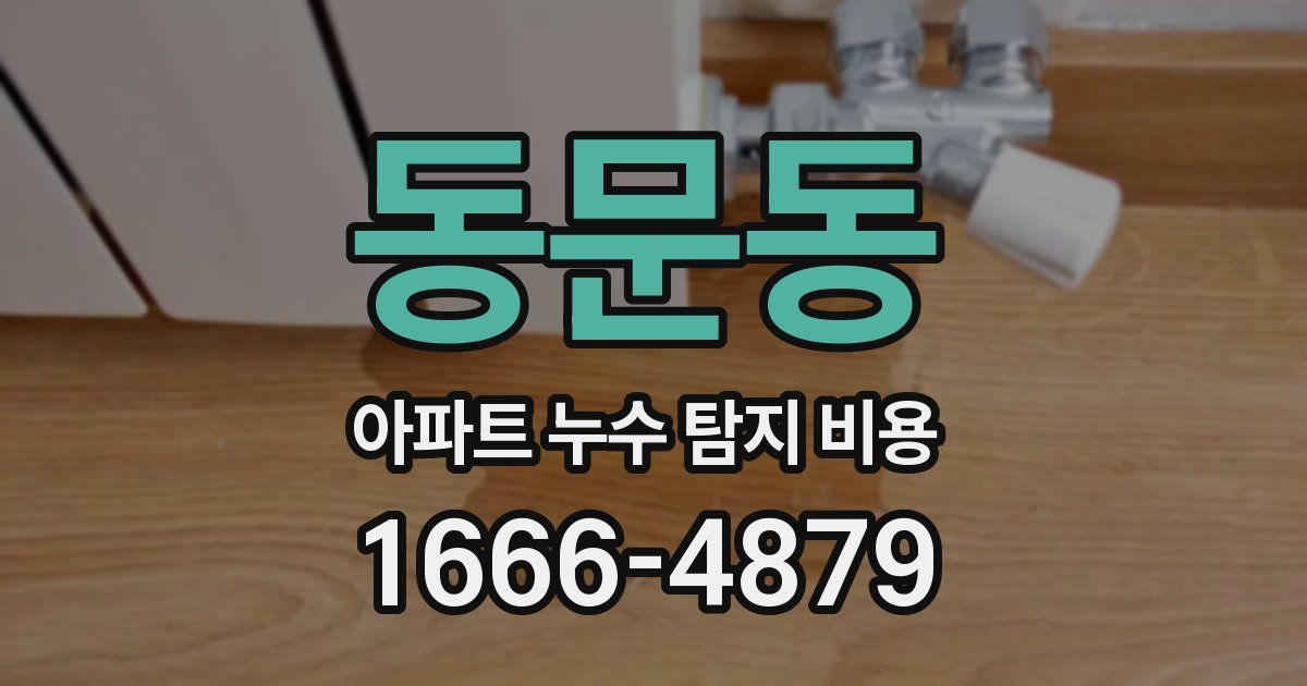 동문동 아파트 누수 탐지 비용