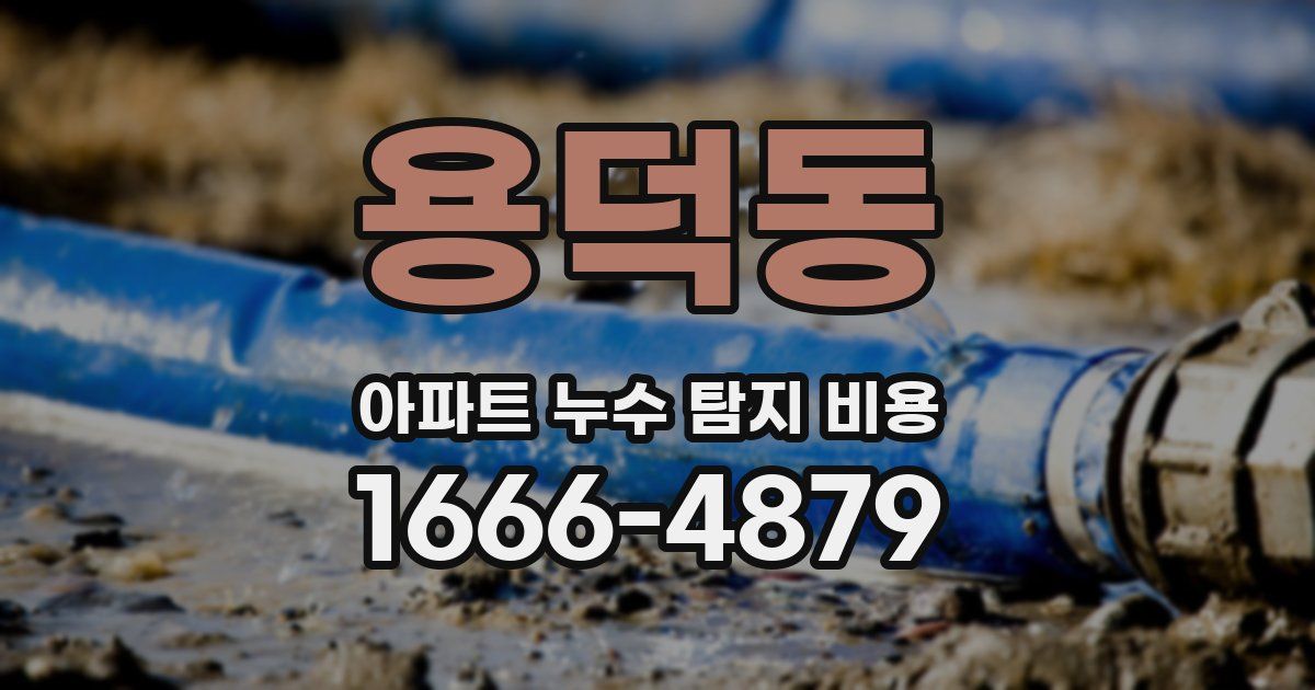 용덕동 아파트 누수 탐지 비용