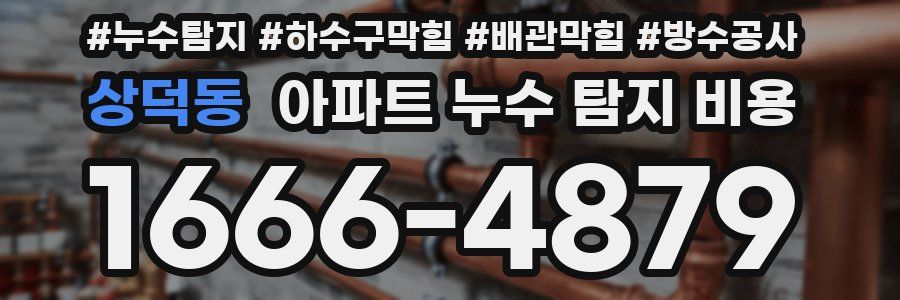 상덕동 아파트 누수 탐지 비용