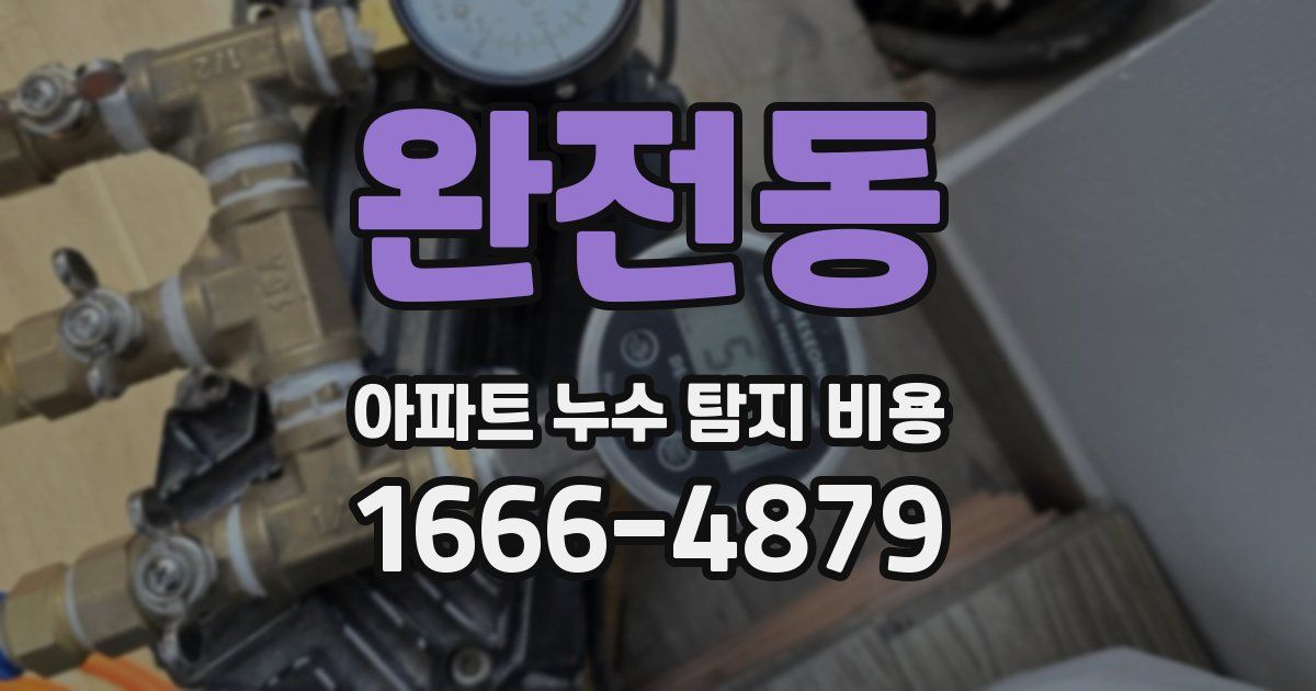 완전동 아파트 누수 탐지 비용