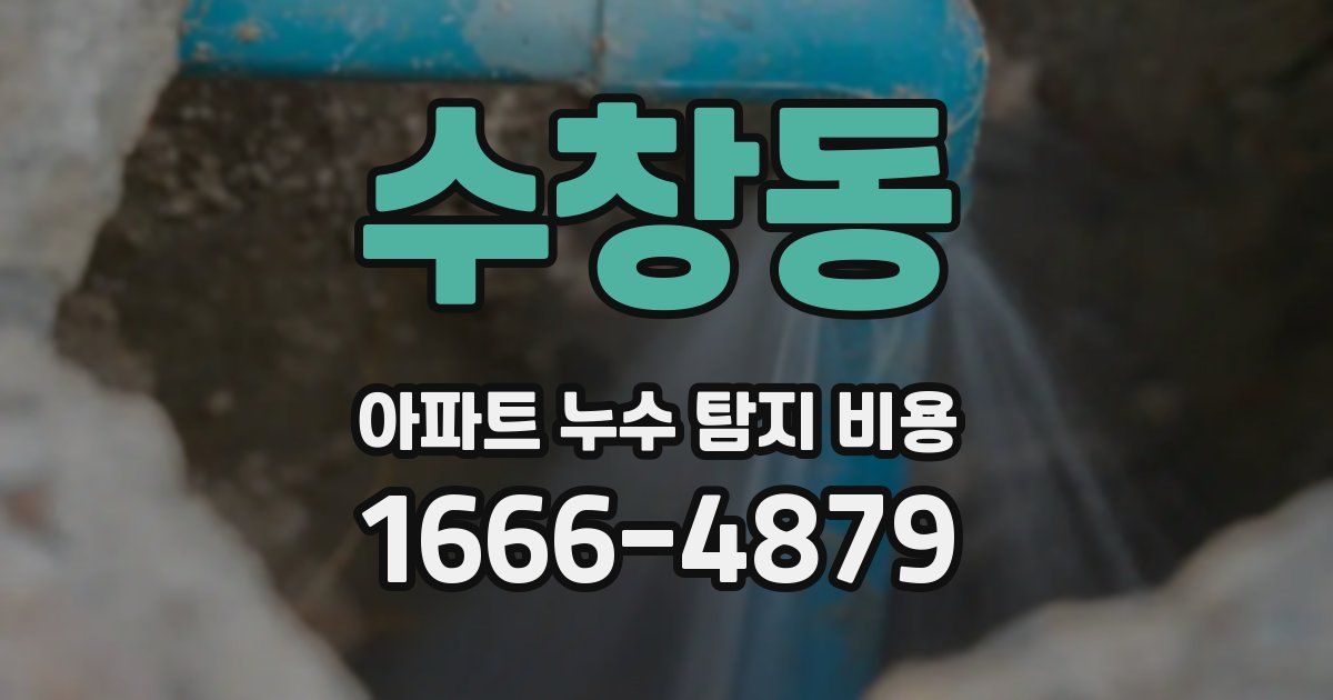 수창동 아파트 누수 탐지 비용