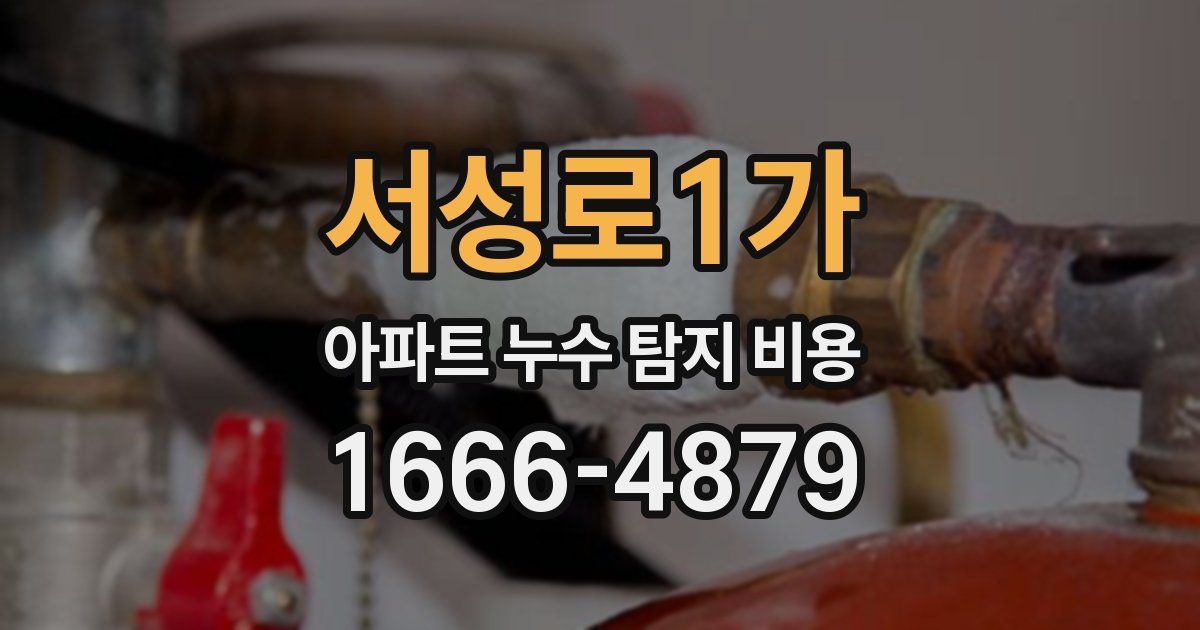 서성로1가 아파트 누수 탐지 비용