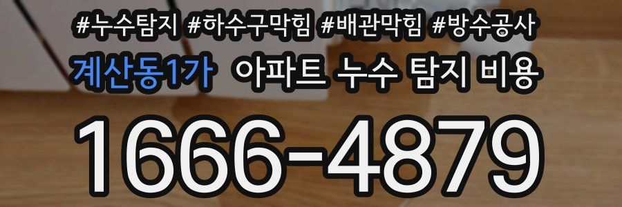 계산동1가 아파트 누수 탐지 비용