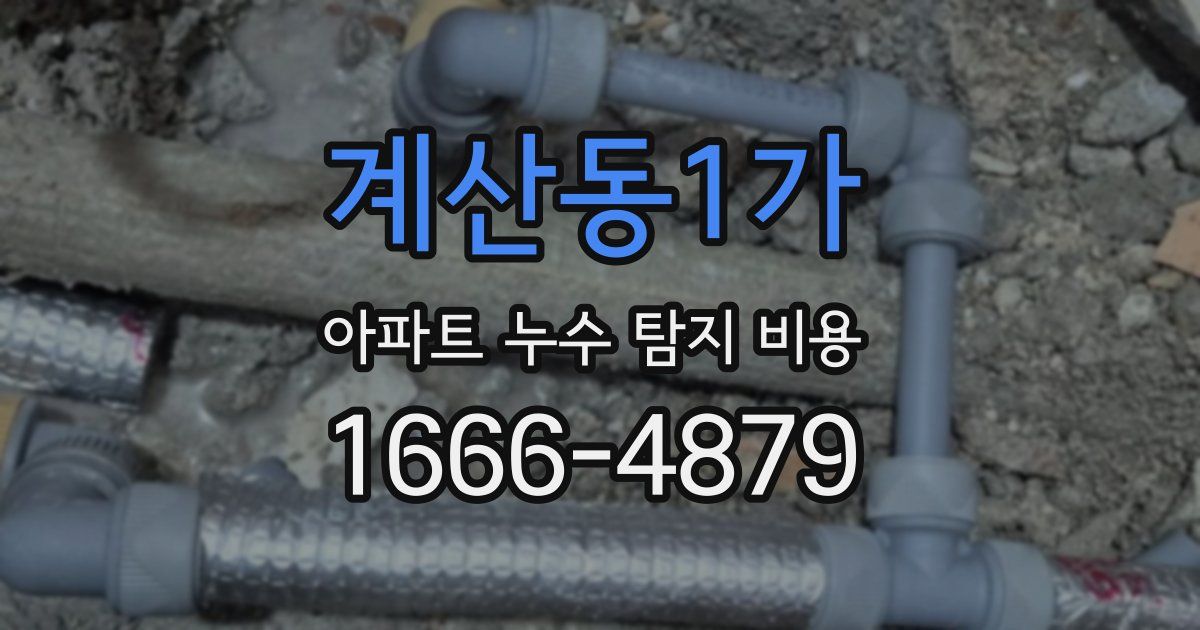 계산동1가 아파트 누수 탐지 비용