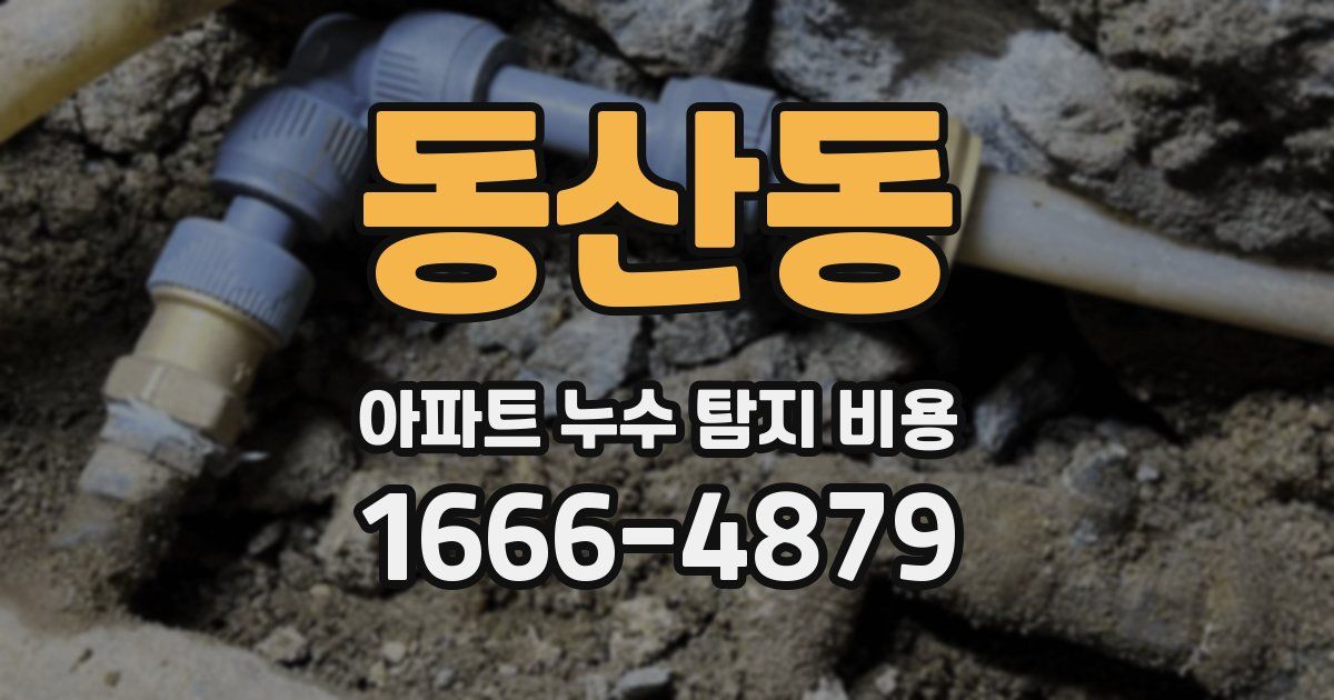 동산동 아파트 누수 탐지 비용
