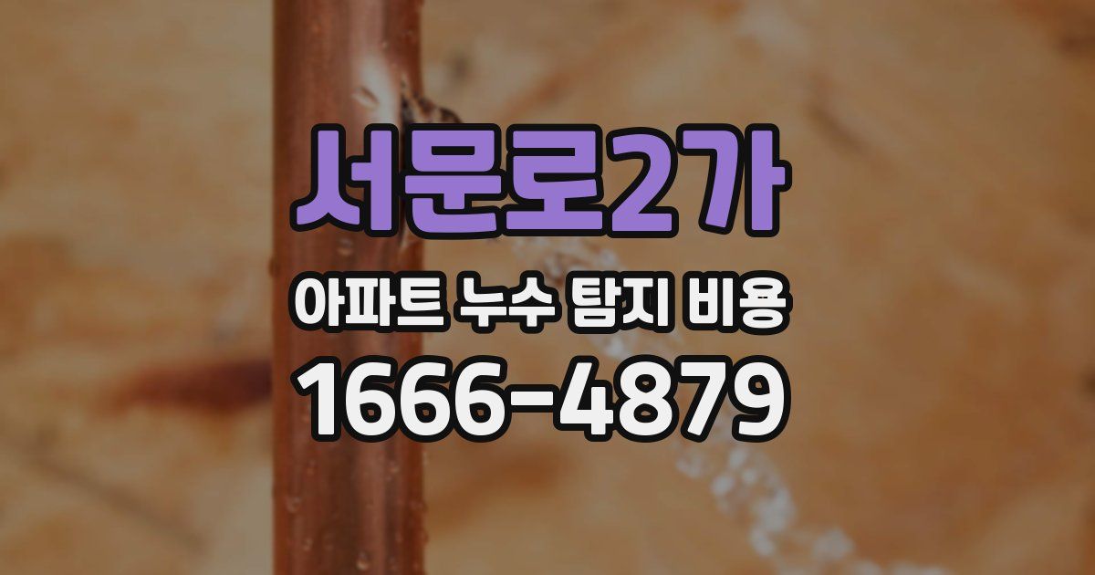 서문로2가 아파트 누수 탐지 비용