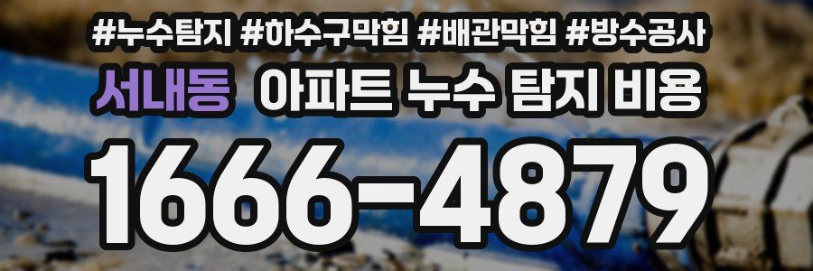 서내동 아파트 누수 탐지 비용