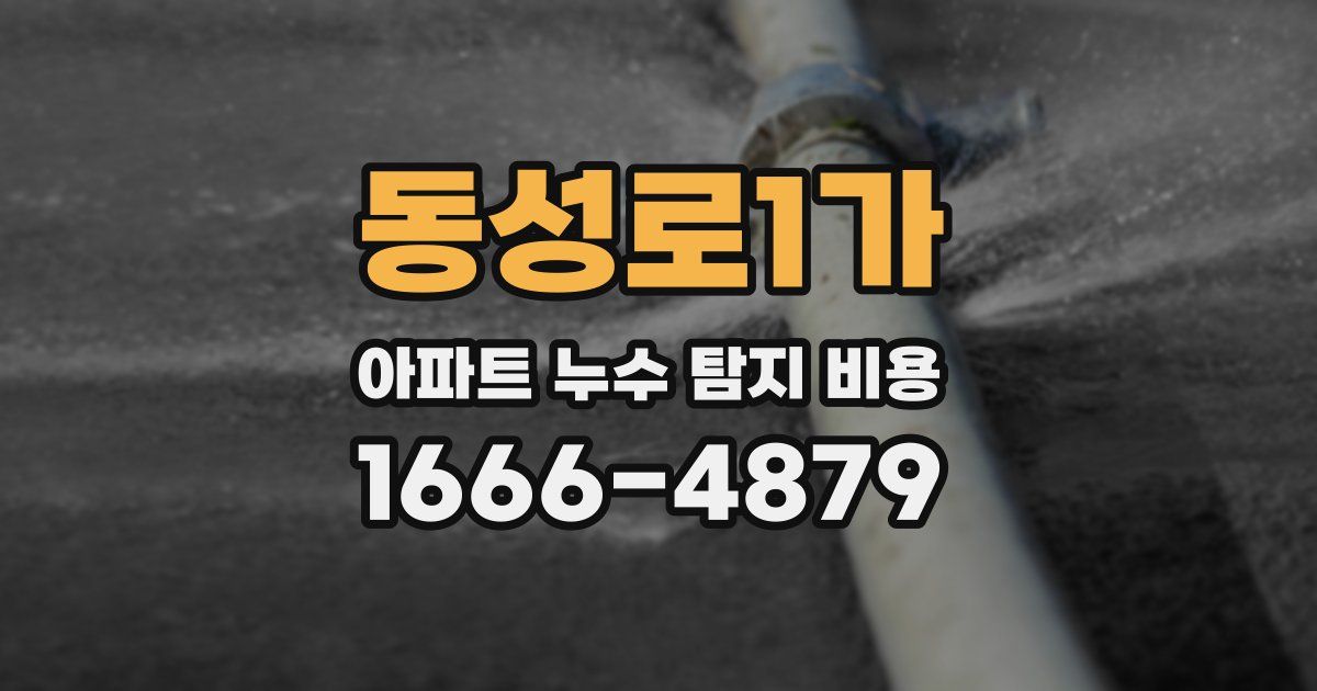 동성로1가 아파트 누수 탐지 비용