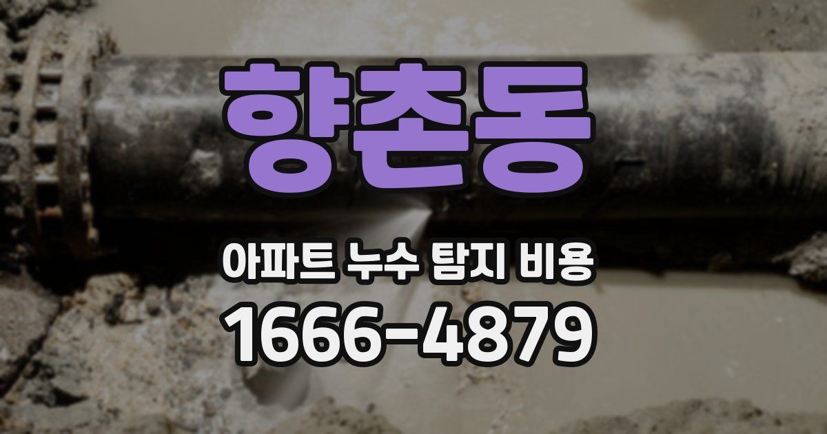 향촌동 아파트 누수 탐지 비용