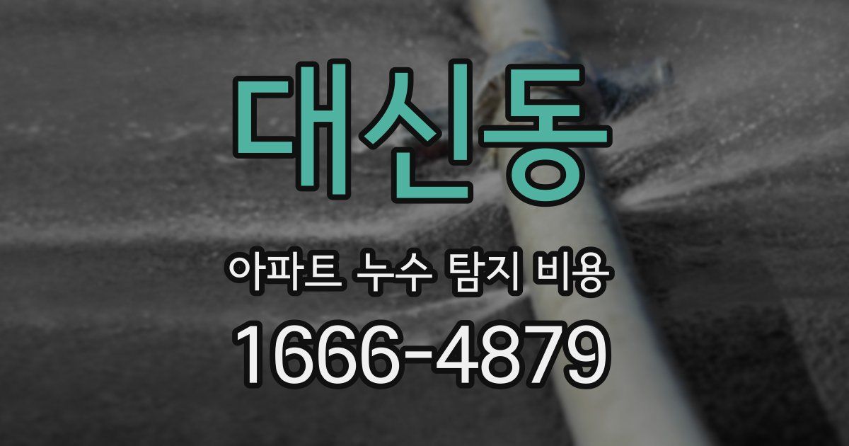 대신동 아파트 누수 탐지 비용