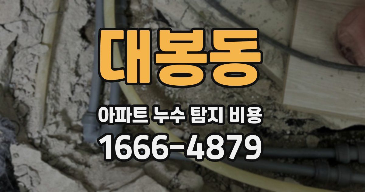 대봉동 아파트 누수 탐지 비용
