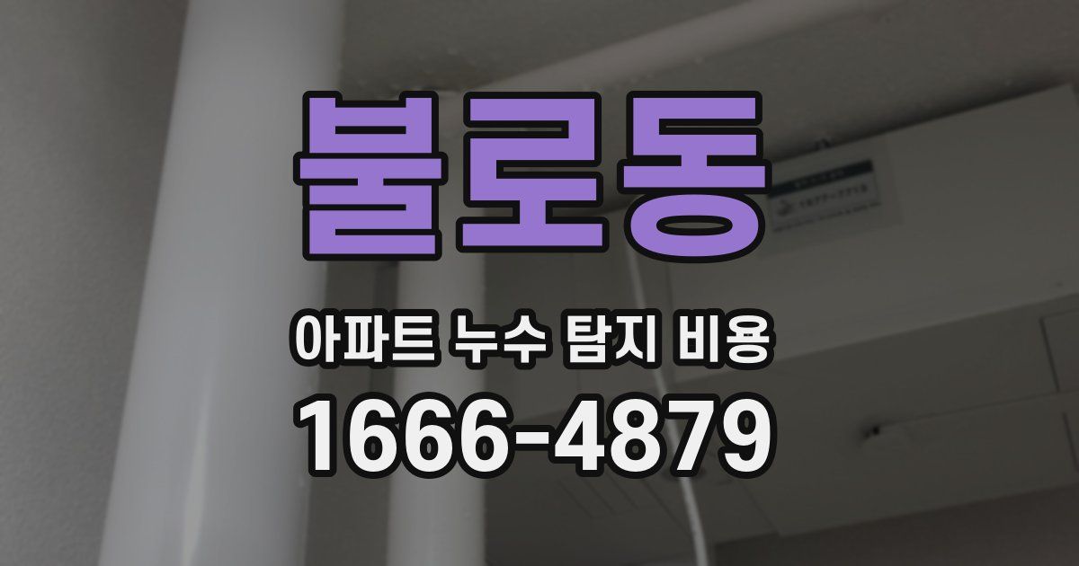 불로동 아파트 누수 탐지 비용