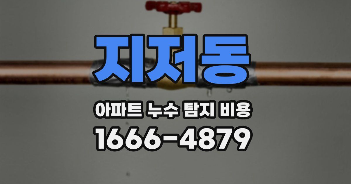 지저동 아파트 누수 탐지 비용