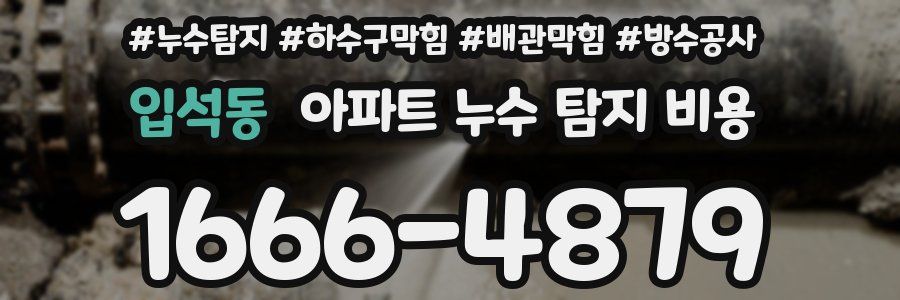 입석동 아파트 누수 탐지 비용
