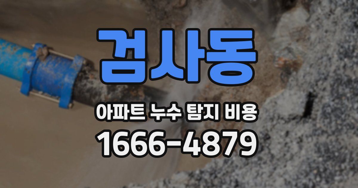 검사동 아파트 누수 탐지 비용