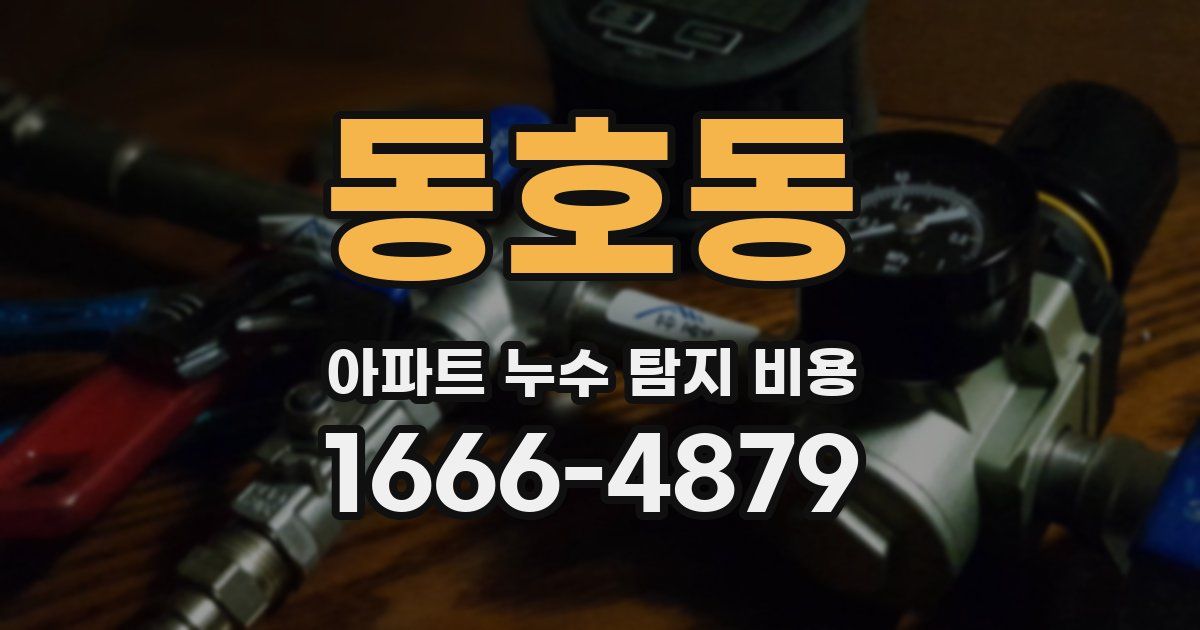 동호동 아파트 누수 탐지 비용