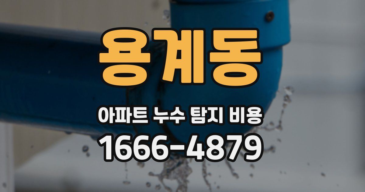 용계동 아파트 누수 탐지 비용