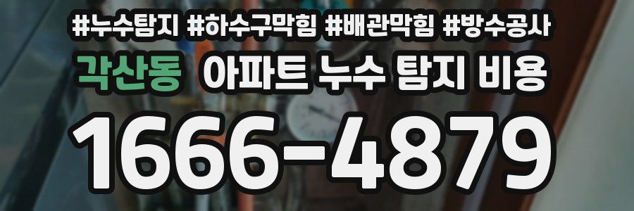 각산동 아파트 누수 탐지 비용